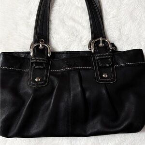 Coach Black Leather Shoulder Bag